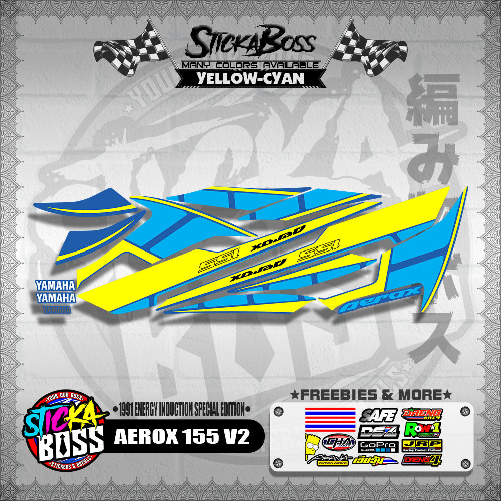 AEROX 155 V2 DECALS ( 1991 ENERGY INDUCTION SPECIAL EDITION )【WITH FREEBIES】