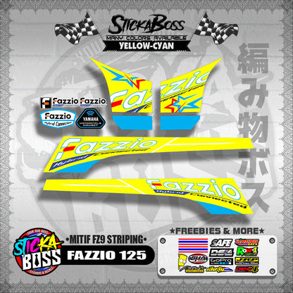 FAZZIO 125 DECALS ( MITIF FZ9 STRIPING )【WITH FREEBIES】