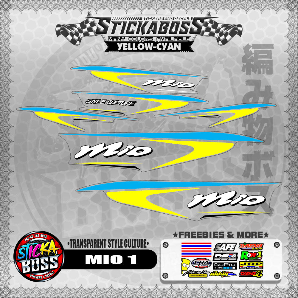 【PREMIUM UV PRINT】TRANSPARENT MIO 1 STICKER DECALS ( STYLE CULTURE )【WITH FREEBIES】