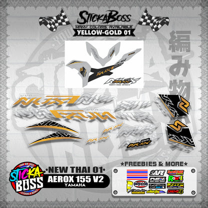 AEROX 155 V2 DECALS ( NEW THAI 01 )【WITH FREEBIES】