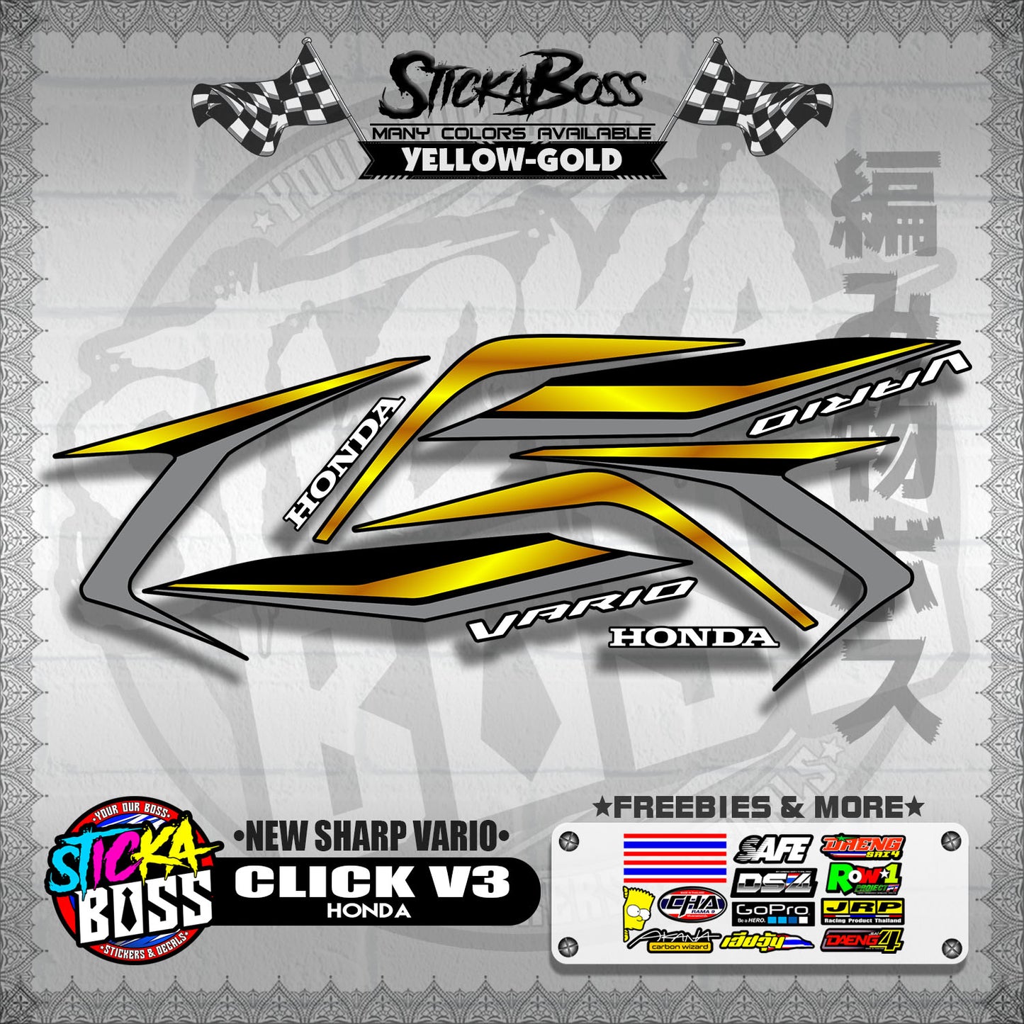 CLICK V3 DECALS ( NEW SHARP VARIO )【WITH FREEBIES】