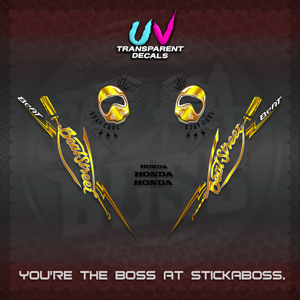 BEAT FI V2 UV TRANSPARENT DECALS (2026 BEATSTREET DESIGN) STICKER KITS BY STICKABOSS
