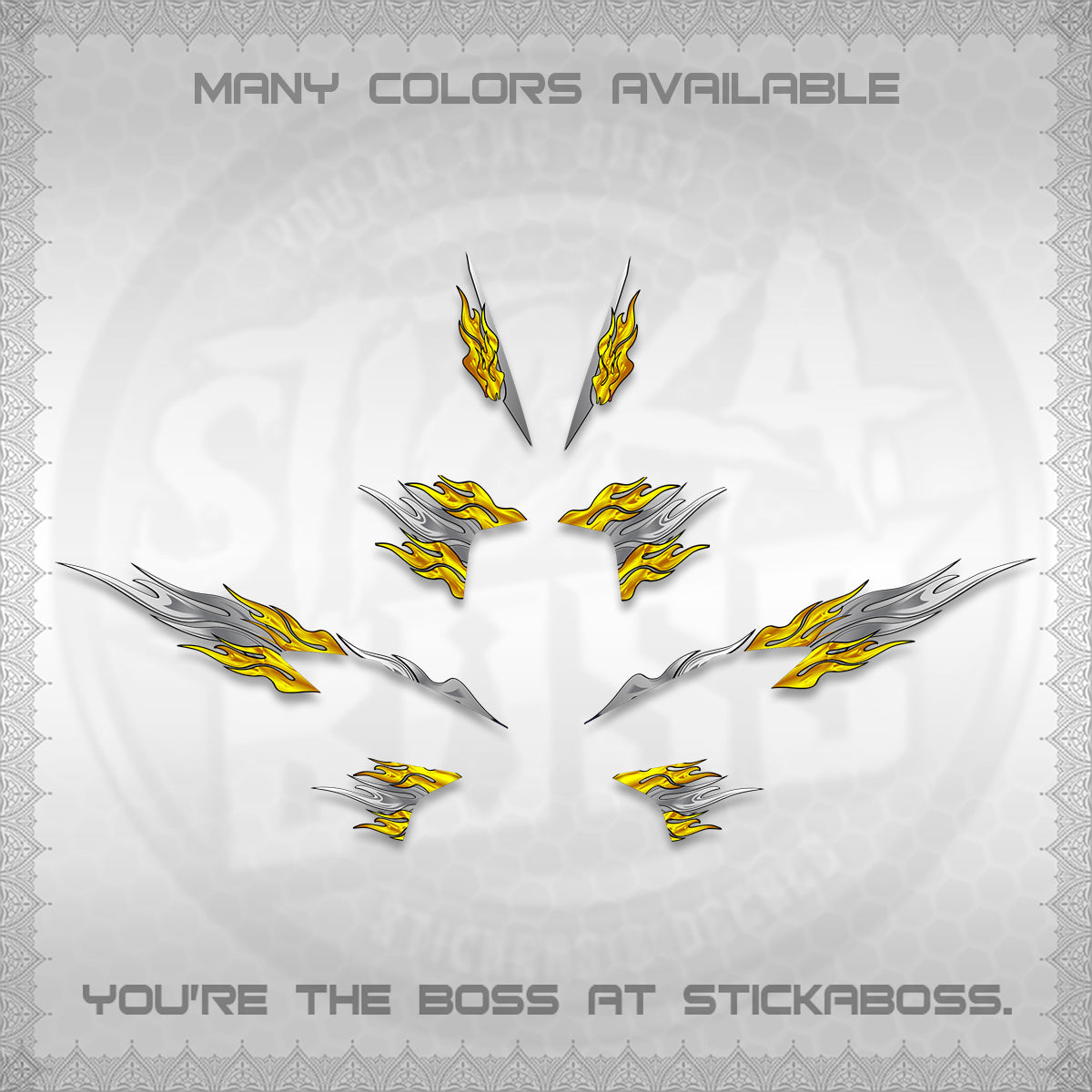 CLICK V2 STRIPING DECALS (2026 MODERN TRIBAL FIRE) STICKER KITS BY STICKABOSS