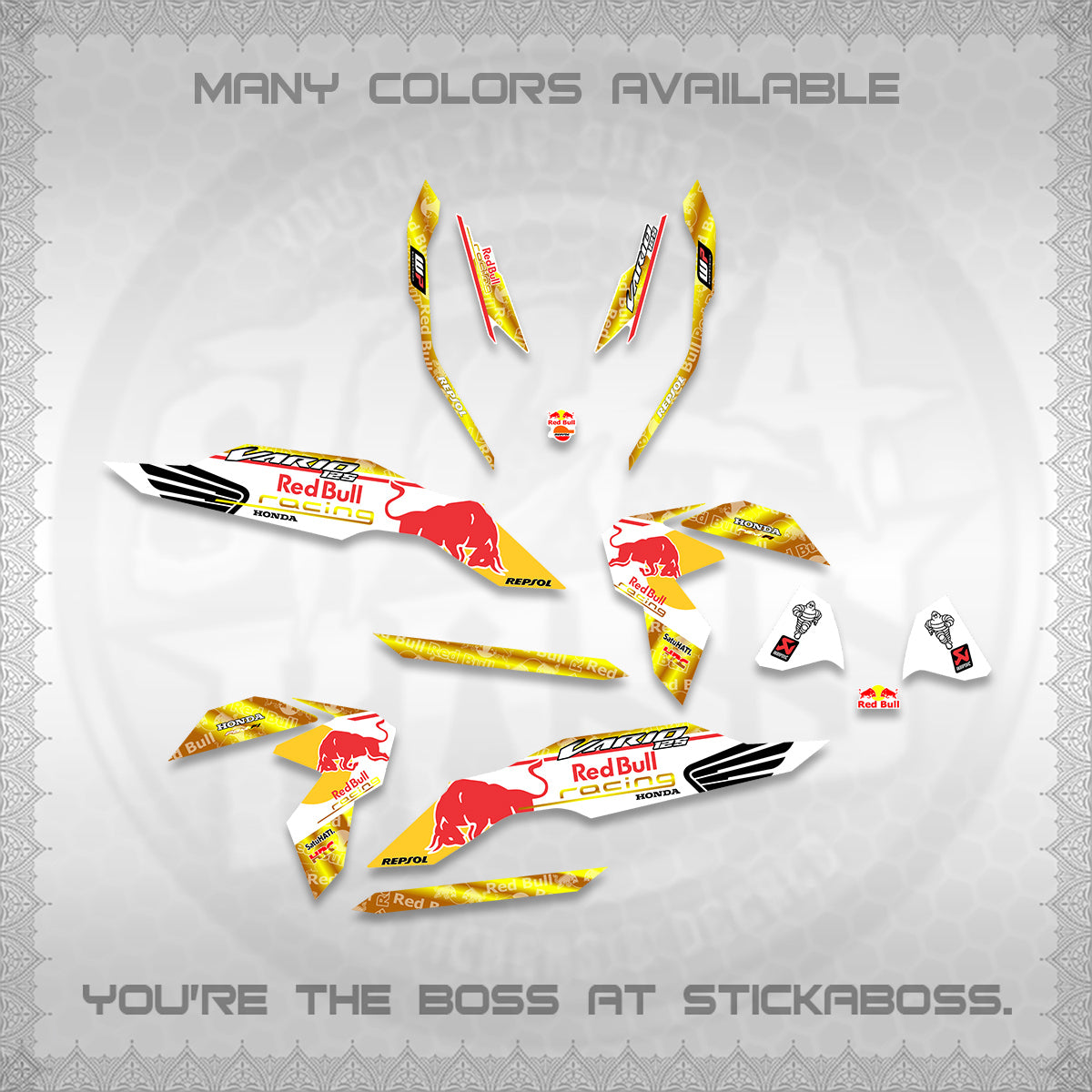 CLICK V3 DECALS (2026 BULLREDS RACE DESIGN) STICKER KITS BY STICKABOSS