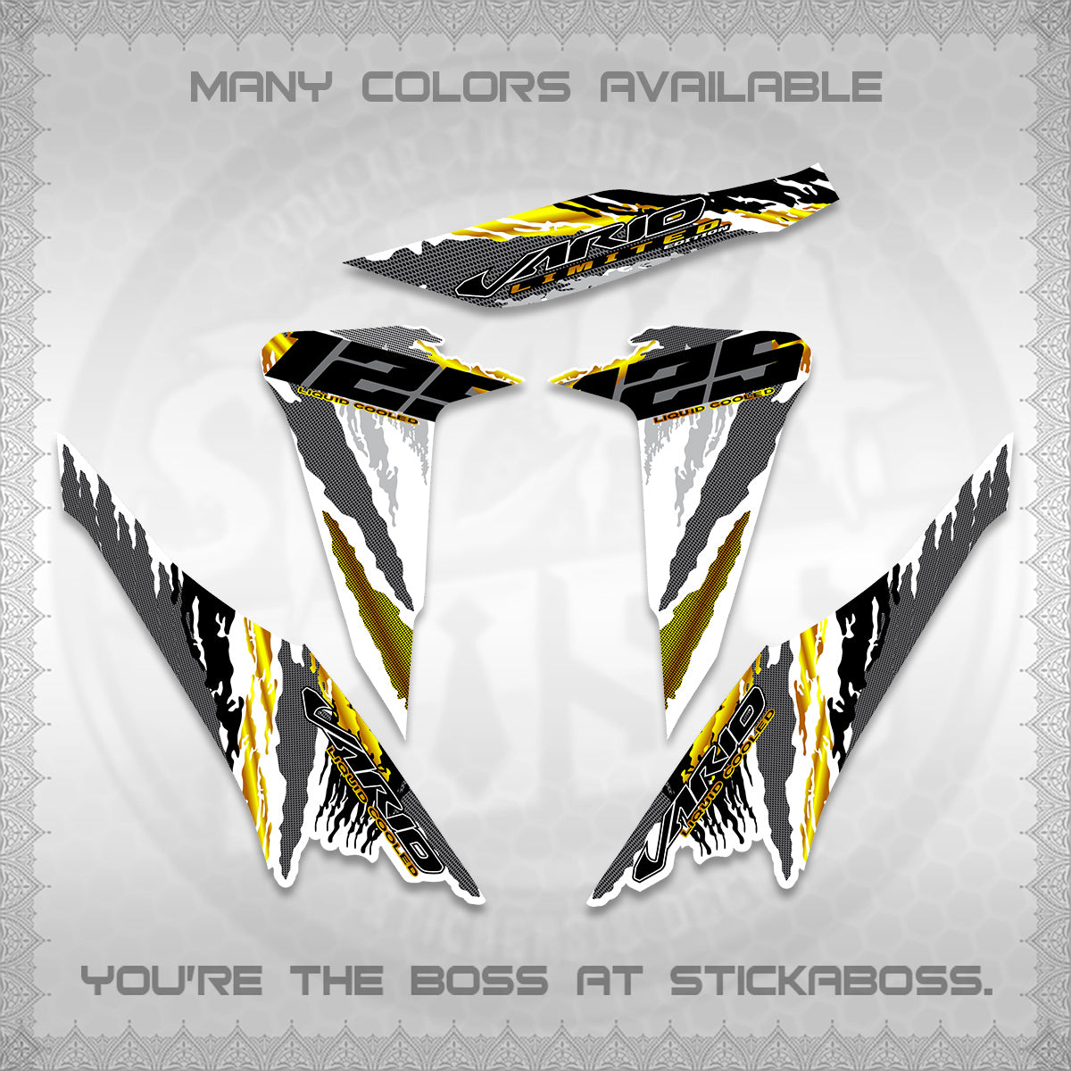 CLICK 125 V2 VARIO FOR WHITE DECALS (2022 SPLASH SPECIAL) STICKER KITS BY STICKABOSS