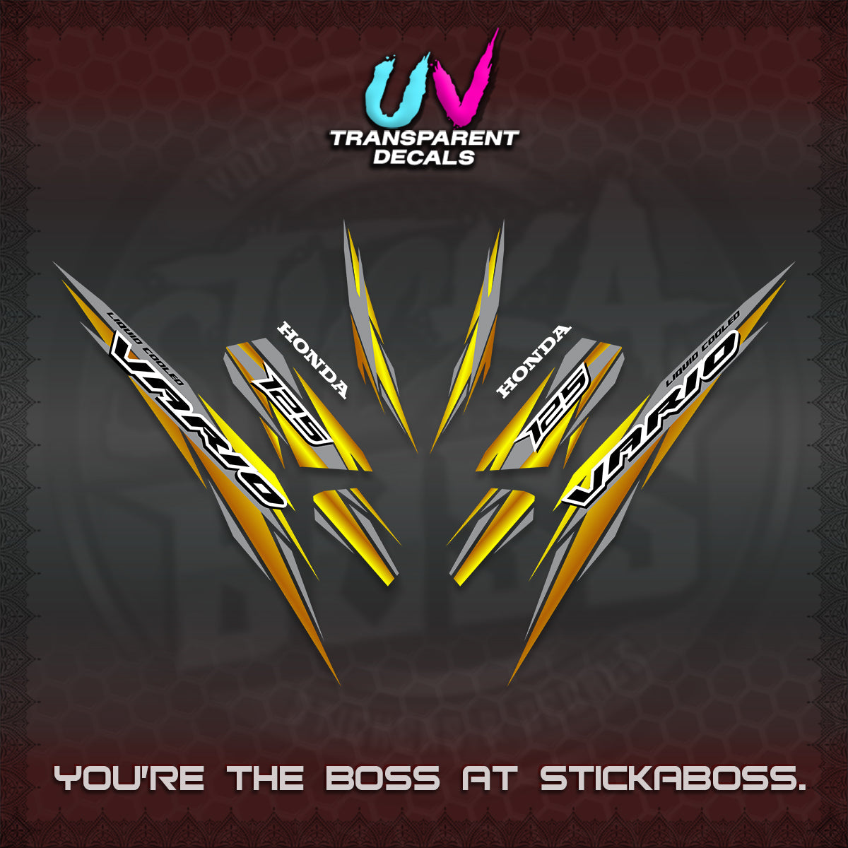 CLICK 125 V3 INDO UV TRANSPARENT DECALS (2024 SV 22-A1 STYLE) STICKER KITS By STICKABOSS