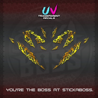 CLICK 125 V4 UV TRANSPARENT DECALS (2026 TRIBAL HEART DESIGN) STICKER KITS BY STICKABOSS