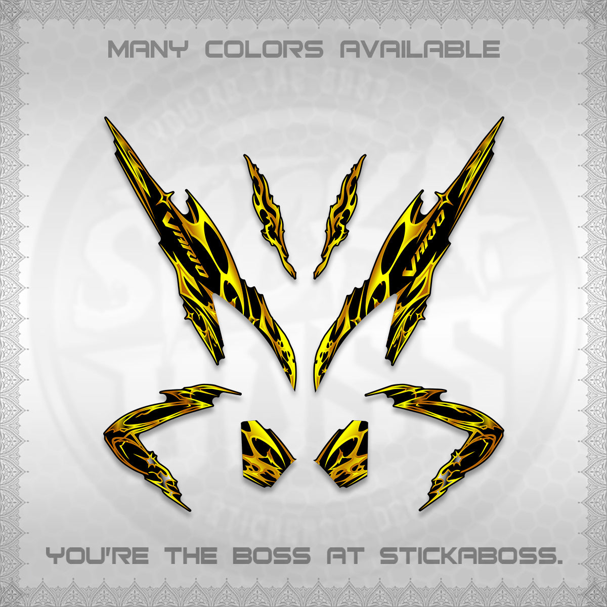 CLICK 125 V2 VARIO DECALS (2026 TRIBAL LIGHTNING DESIGN) STICKER KITS BY STICKABOSS