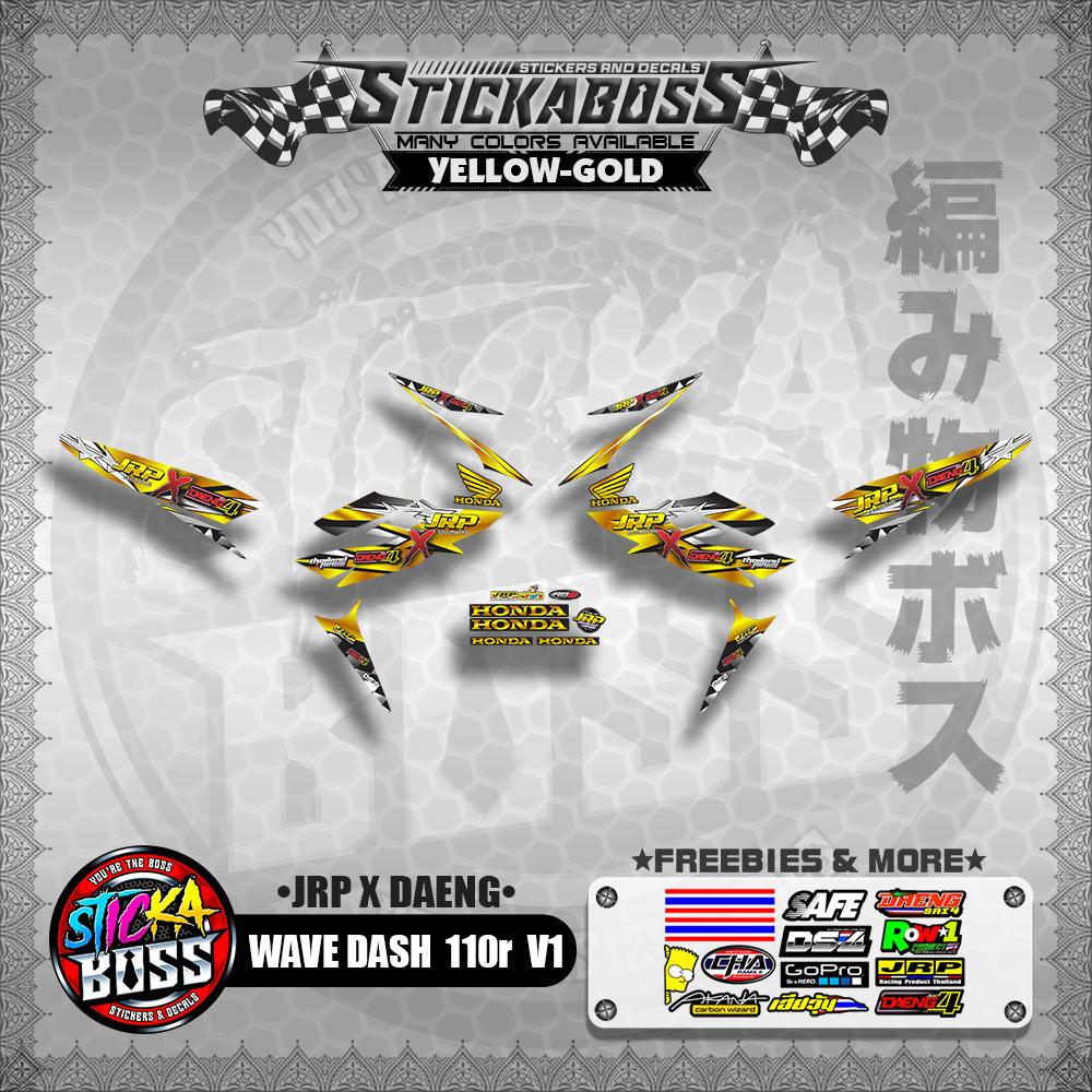 Honda Wave Dash 110r v1【 JRP X DAENG DECALS 】 (Rusi Swish Mono)