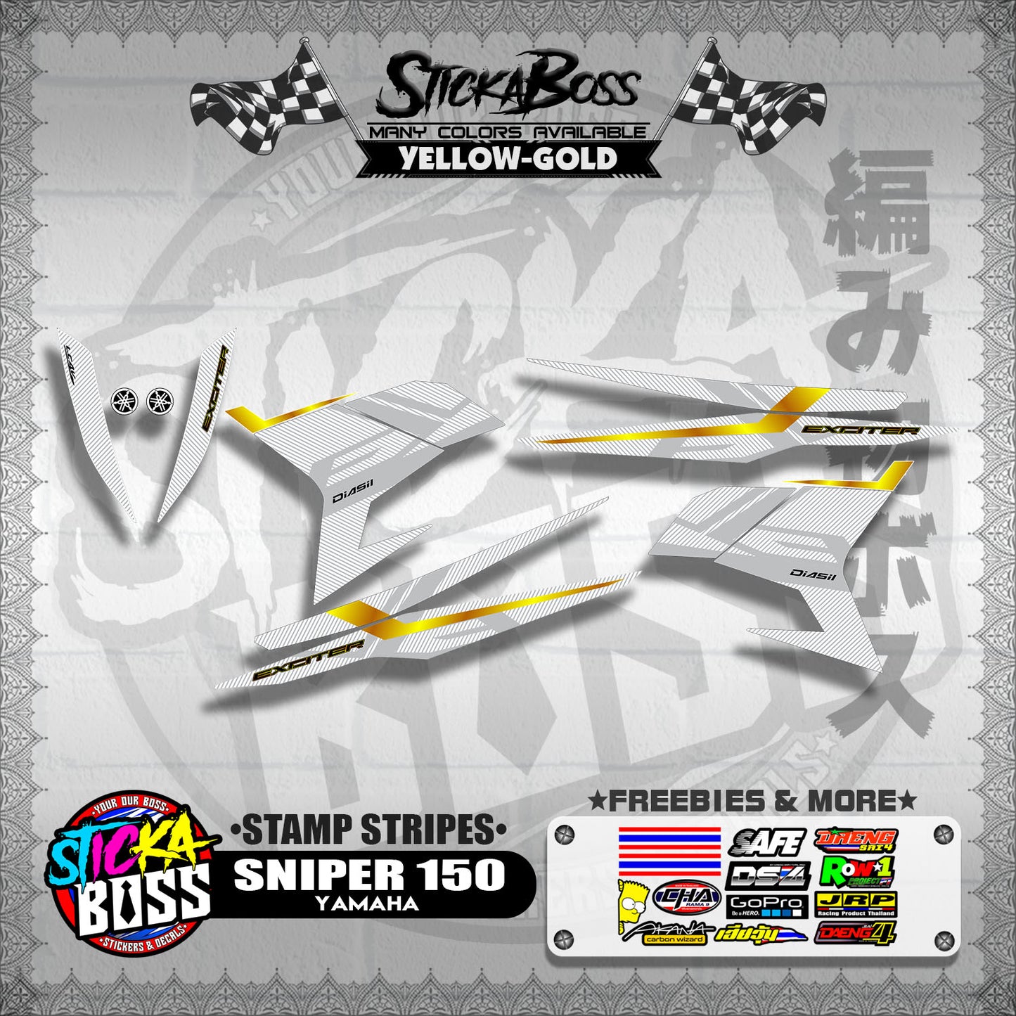 SNIPER 150 DECALS ( STAMP STRIPES )【WITH FREEBIES】