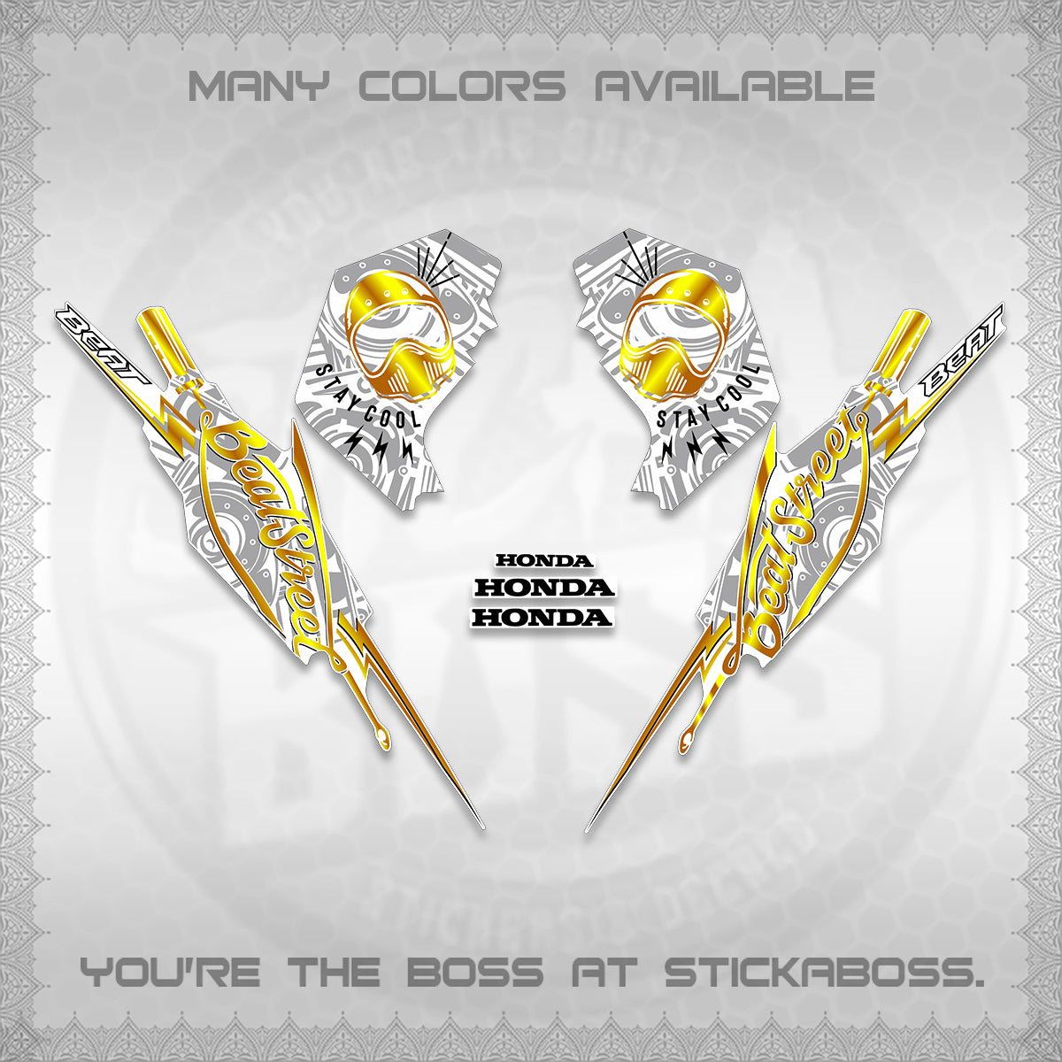 BEAT FI V2 FOR WHITE DECALS (2026 BEATSTREET DESIGN) STICKER KITS BY STICKABOSS