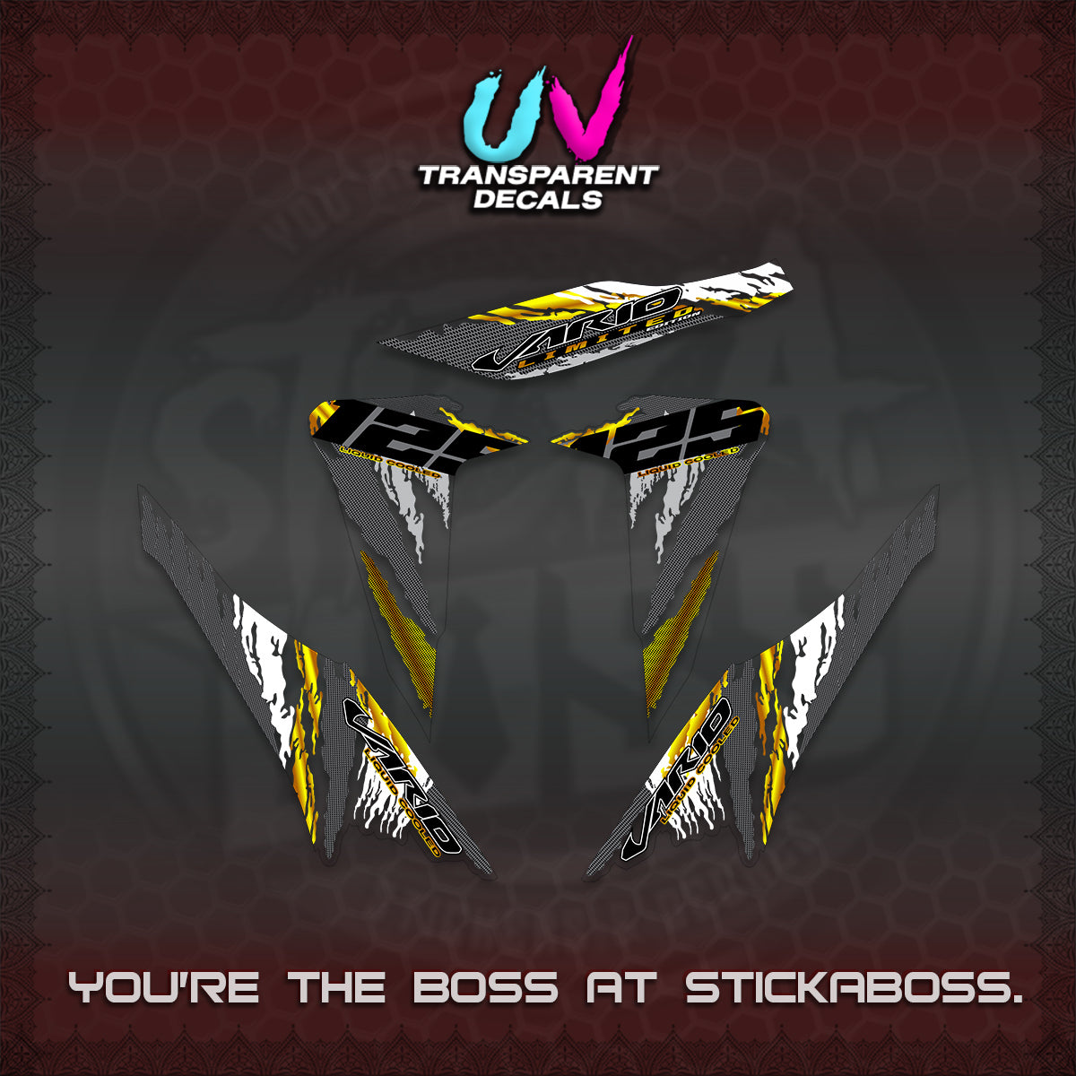 CLICK 125 V2 VARIO UV TRANSPARENT DECALS (2022 SPLASH SPECIAL) STICKER KITS BY STICKABOSS