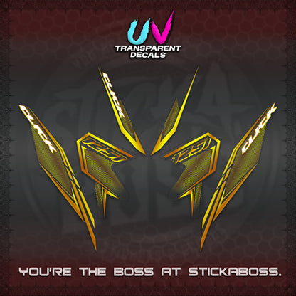 CLICK 125 V3 UV TRANSPARENT DECALS (2026 LINE UP DESIGN) STICKER KITS By STICKABOSS