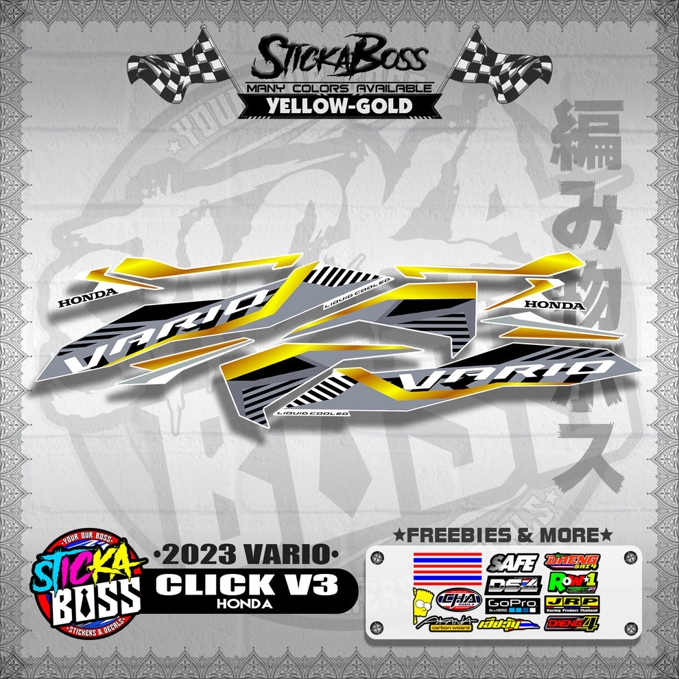 CLICK V3 STOCK DECALS ( 2023 VARIO )【WITH FREEBIES】 – StickaBoss
