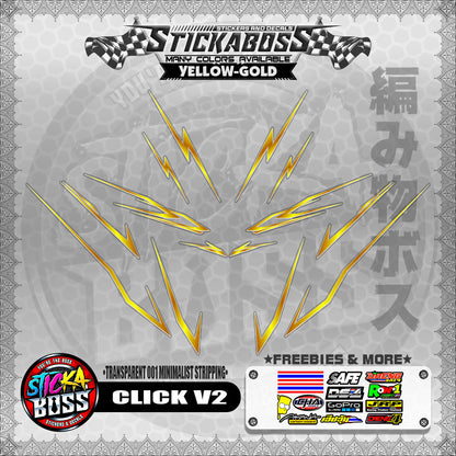 【PREMIUM UV PRINT】TRANSPARENT CLICK V2 STICKER DECALS ( 001 MINIMALIST STRIPPING )【WITH FREEBIES】