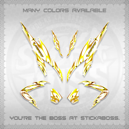 CLICK 125 V2 VARIO FOR WHITE DECALS (2026 TRIBAL LIGHTNING DESIGN) STICKER KITS BY STICKABOSS
