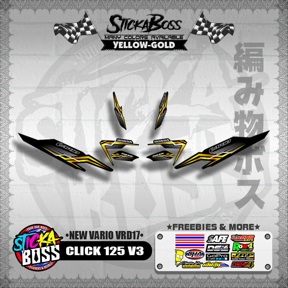 CLICK 125 V3 DECALS ( NEW VARIO VRD17 ) [PREMIUM GLOSSY LAMINATED ]【WITH FREEBIES】