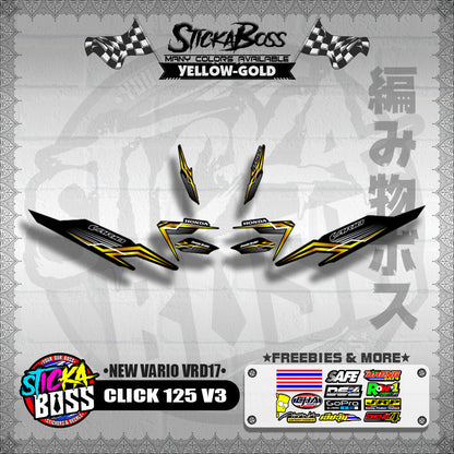 CLICK 125 V3 DECALS ( NEW VARIO VRD17 ) [PREMIUM GLOSSY LAMINATED ]【WITH FREEBIES】