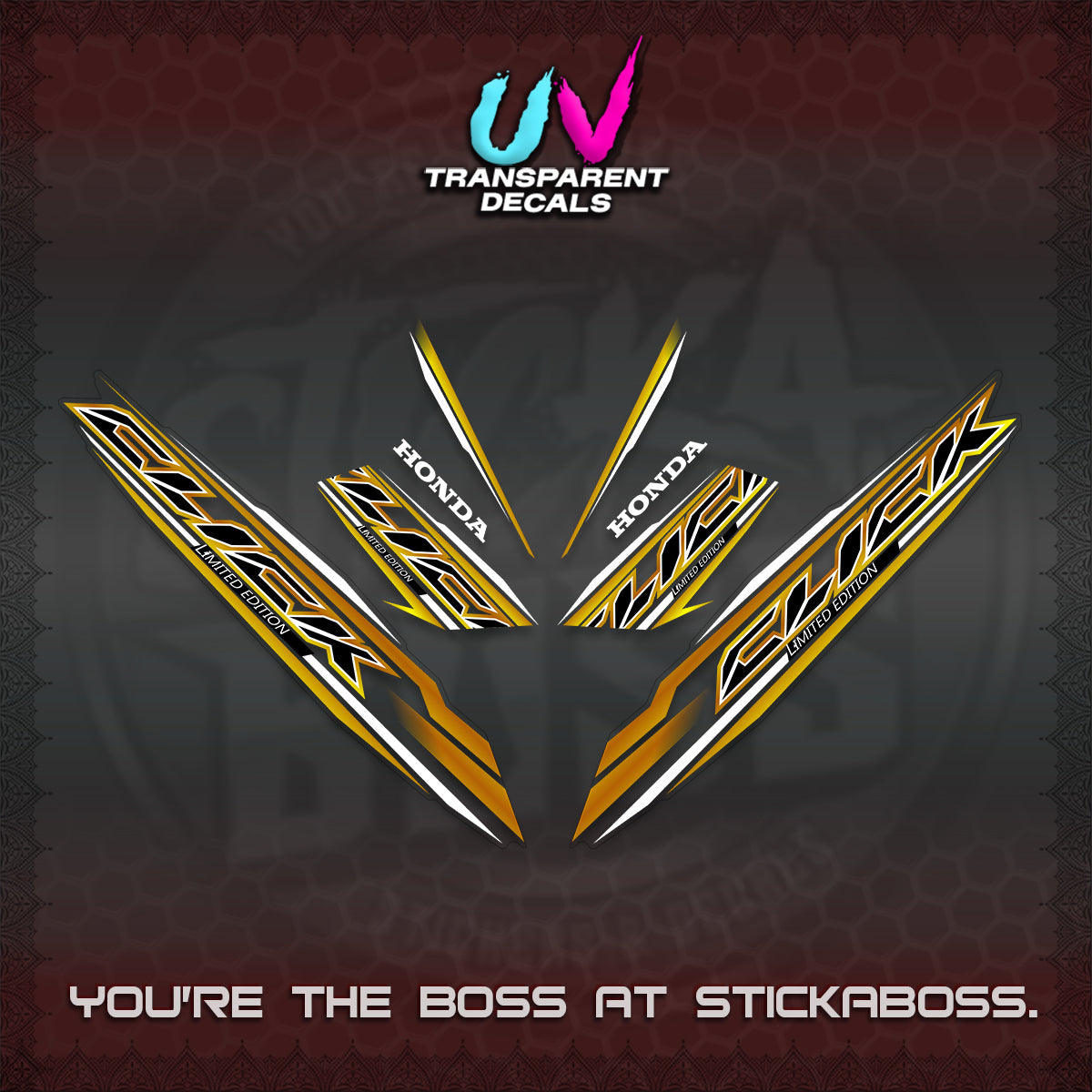 CLICK 125 V3 INDO UV TRANSPARENT DECALS (2024 SV 13-A2 STYLE) STICKER KITS By STICKABOSS