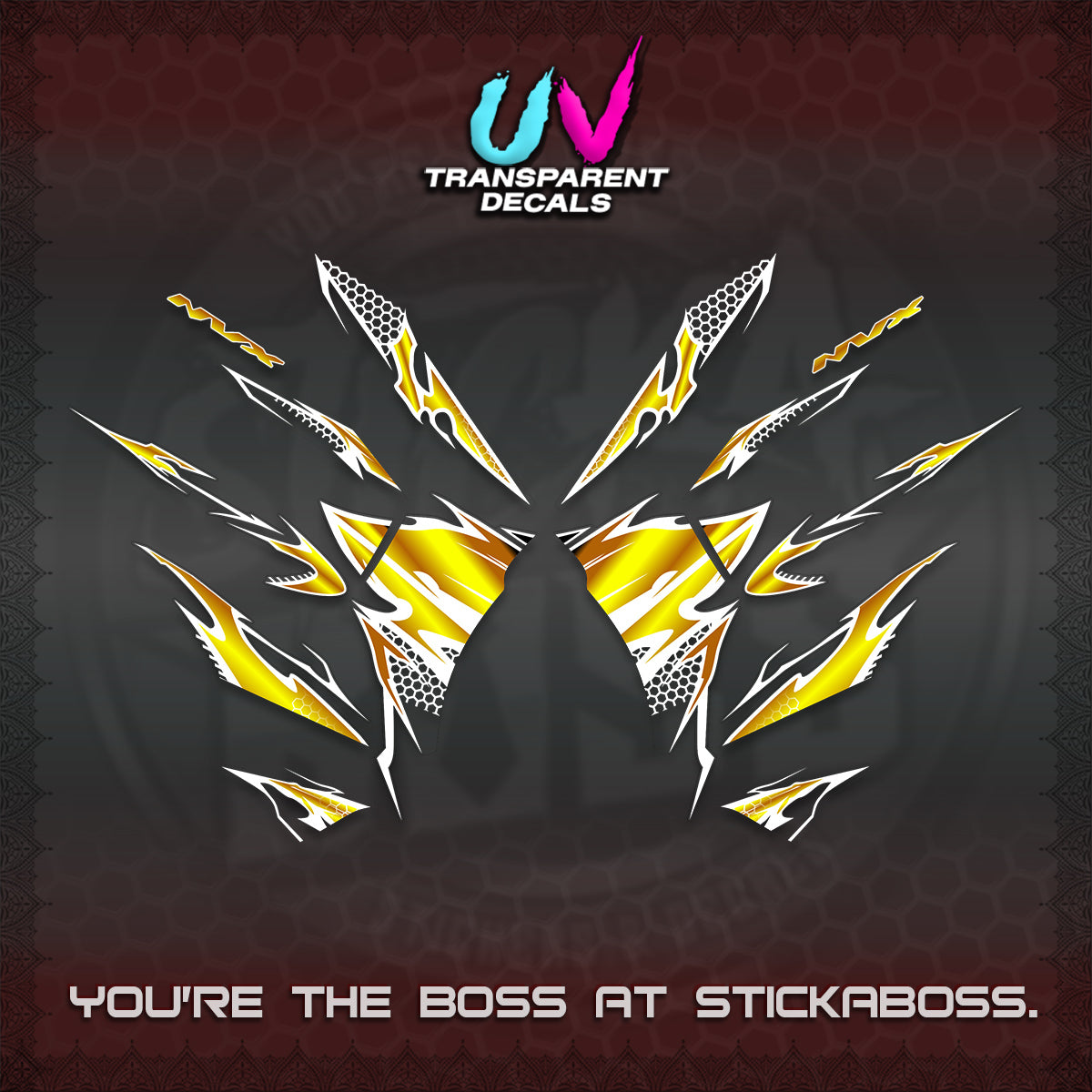 AEROX 155 V2 UV TRANSPARENT (VIETNAM STYLE-1 SPOT) FOR DARK COLORED COVER DECALS By STICKABOSS