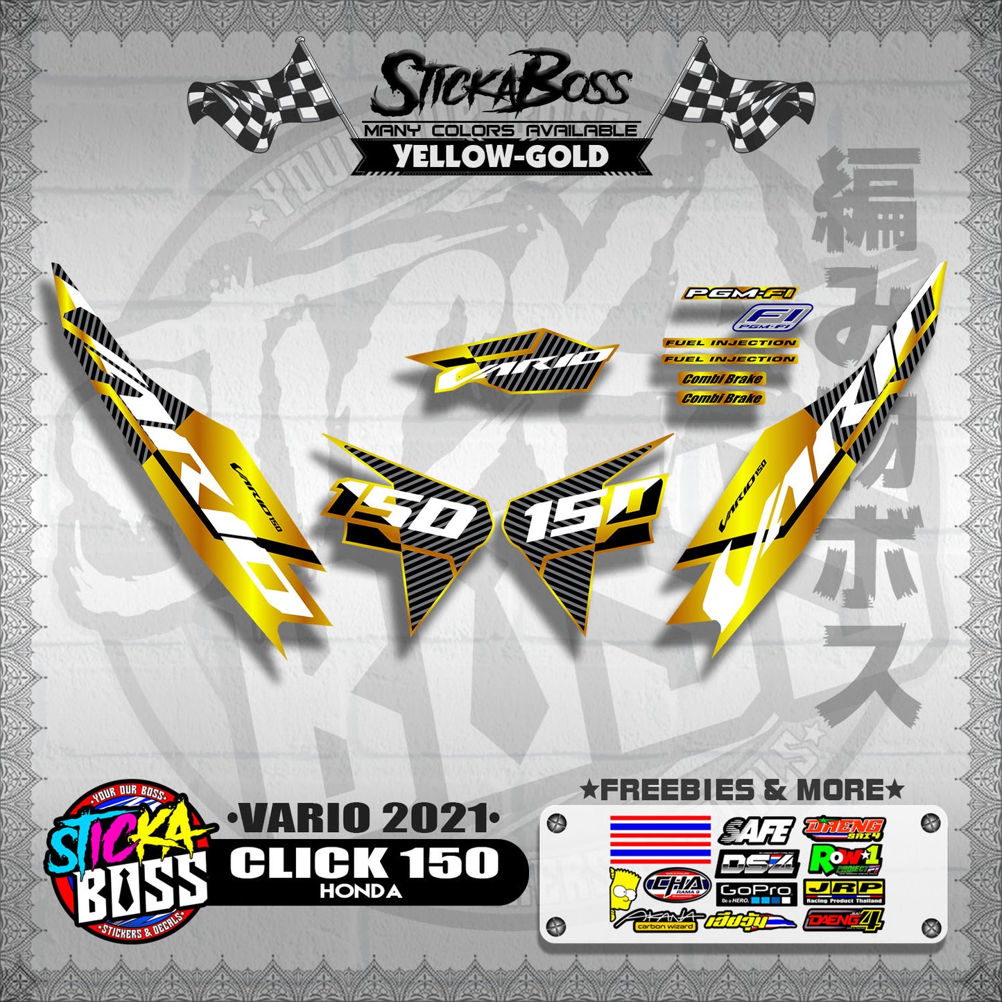 CLICK 150 V2 DECALS ( VARIO 2021 )【WITH FREEBIES】