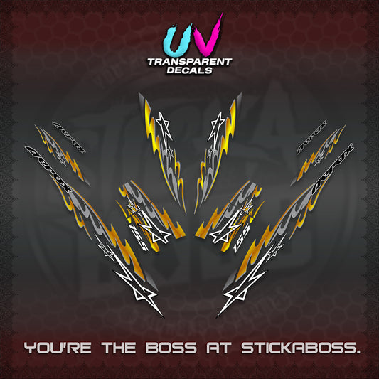 AEROX V2 INDO UV TRANSPARENT DECALS (2026 STAR 0001 MOTIF) STICKER KITS By STICKABOSS