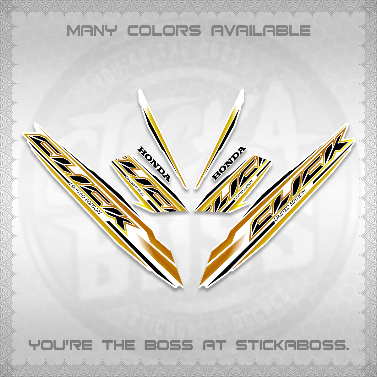 CLICK 125 V3 INDO FOR WHITE DECALS (2024 SV 13-A2 STYLE) STICKER KITS By STICKABOSS