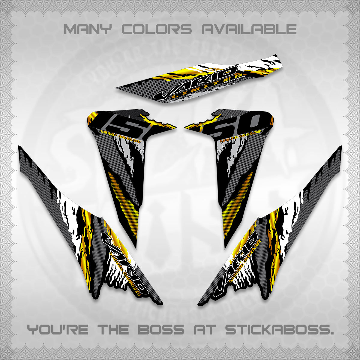CLICK 150 V2 VARIO DECALS (2022 SPECIAL SPLASH DESIGN) STICKER KITS BY STICKABOSS
