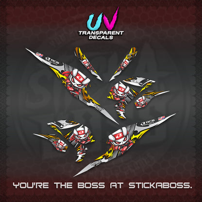 BEAT FI V3 UV TRANSPARENT DECALS (2026 NEW RCB 2.0 DESIGN) STICKER KITS BY STICKABOSS