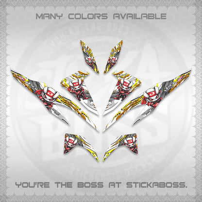 CLICK 125 V2 FOR WHITE DECALS (2026 NEW RCB 2.0 DESIGN) STICKER KITS BY STICKABOSS