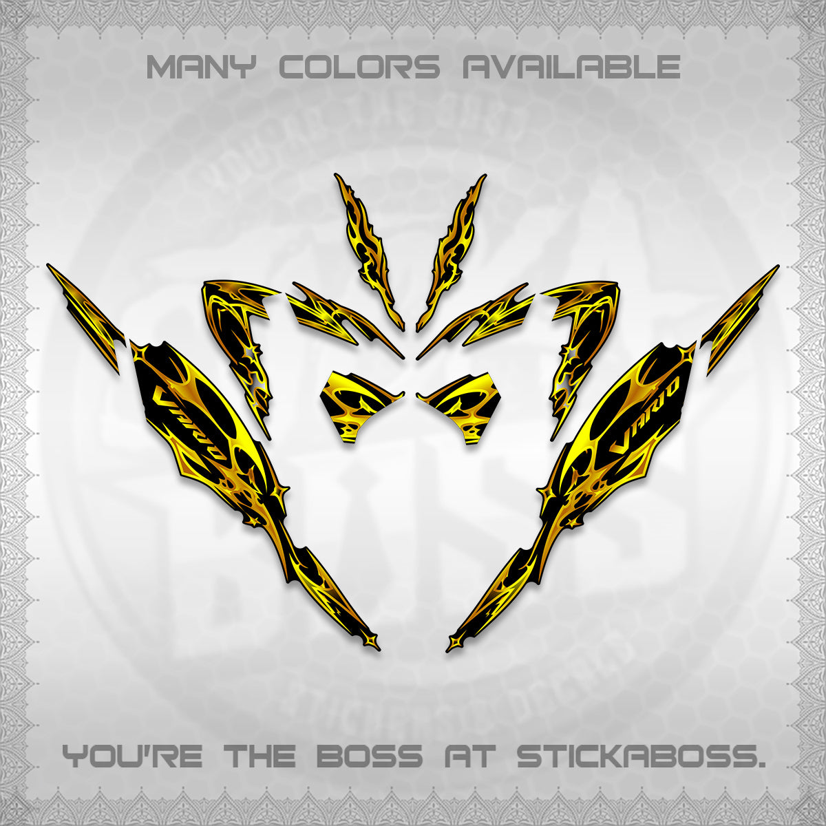 CLICK 125 V4 VARIO DECALS (2026 TRIBAL LIGHTNING DESIGN) STICKER KITS BY STICKABOSS