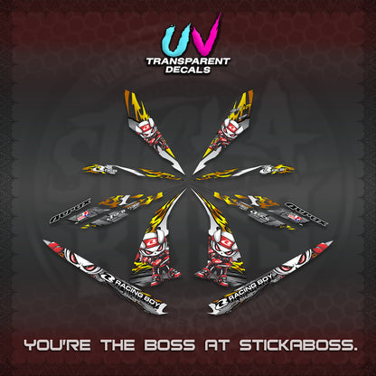 AEROX 155 V1 UV TRANSPARENT DECALS (2026 NEW RCB 2.0 DESIGN) STICKER KITS BY STICKABOSS