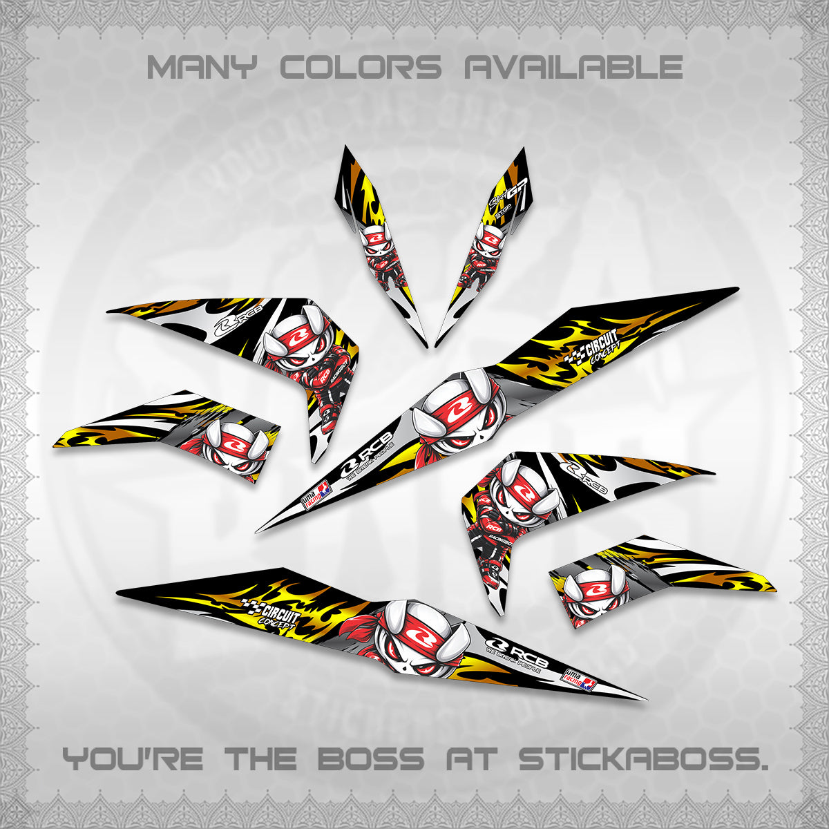 BEAT FI V2 DECALS (2026 NEW RCB 2.0 DESIGN) STICKER KITS BY STICKABOSS
