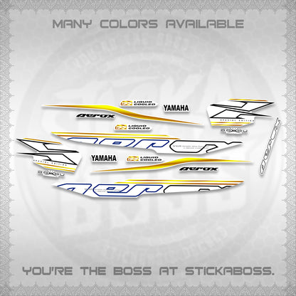 AEROX 155 V1 FOR WHITE DECALS (2026 CYBER STYLE 01) STICKER KITS BY STICKABOSS