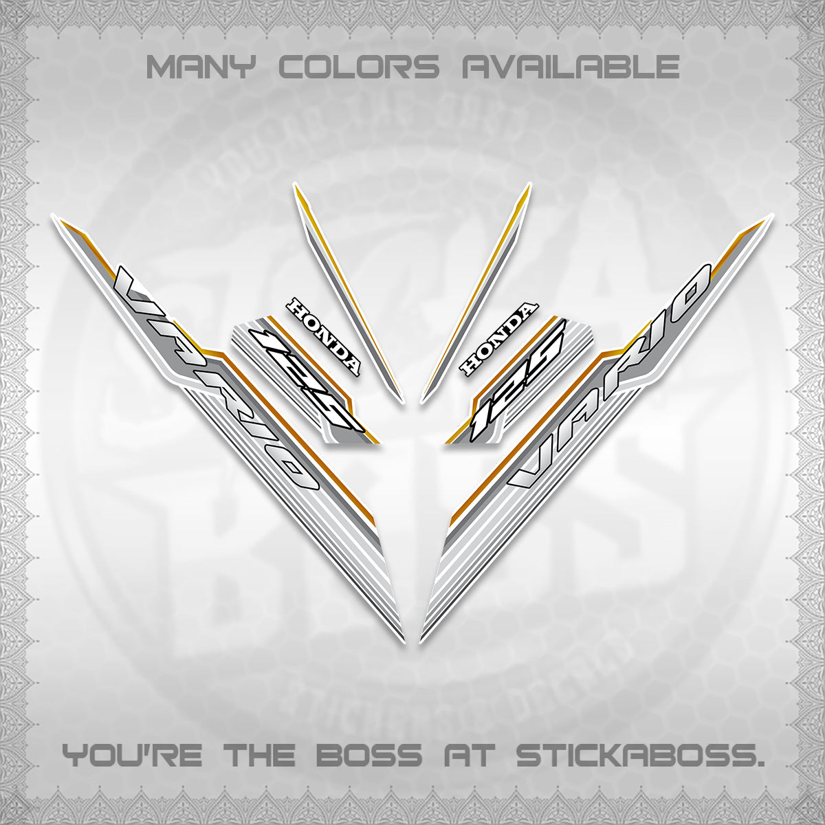 CLICK 125 V3 INDO FOR WHITE DECALS (2024 SV 07-A2 STYLE) STICKER KITS By STICKABOSS