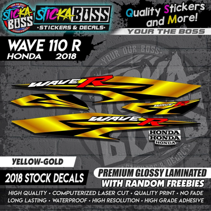 Wave 110 R (2018 Stock Decals)【PREMIUM GLOSSY LAMINATED】