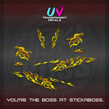 CLICK 125 V2 UV TRANSPARENT DECALS (2026 TRIBAL HEART DESIGN) STICKER KITS BY STICKABOSS