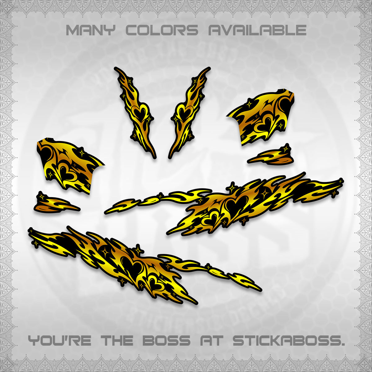 CLICK 125 V2 DECALS (2026 TRIBAL HEART DESIGN) STICKER KITS BY STICKABOSS