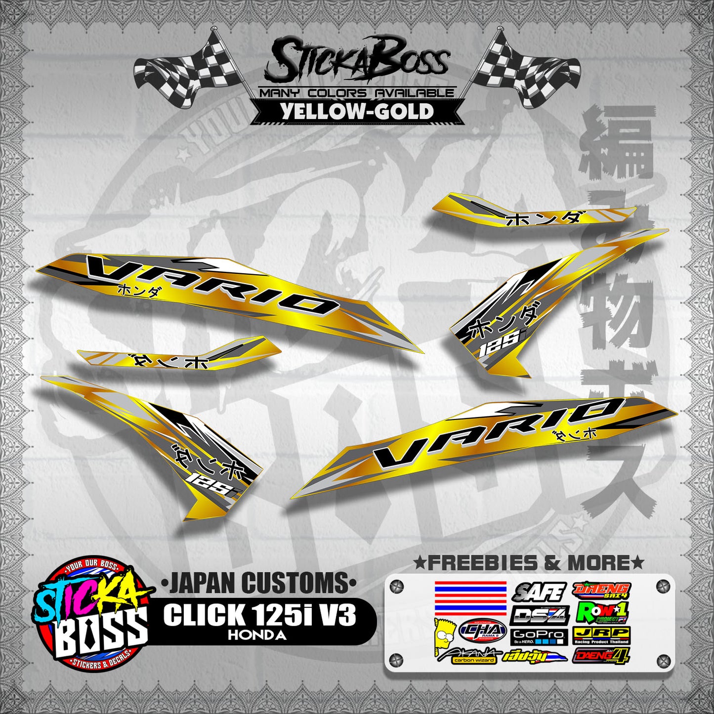 CLICK 125i V3 DECALS ( JAPAN CUSTOMS )【WITH FREEBIES】