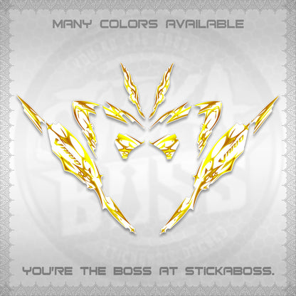 CLICK 125 V4 VARIO FOR WHITE DECALS (2026 TRIBAL LIGHTNING DESIGN) STICKER KITS BY STICKABOSS