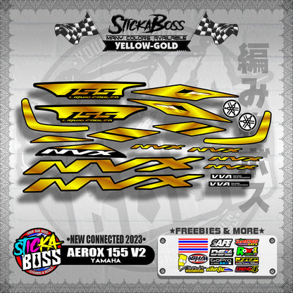 AEROX 155 V2 DECALS ( NEW CONNECTED 2023 )【WITH FREEBIES】