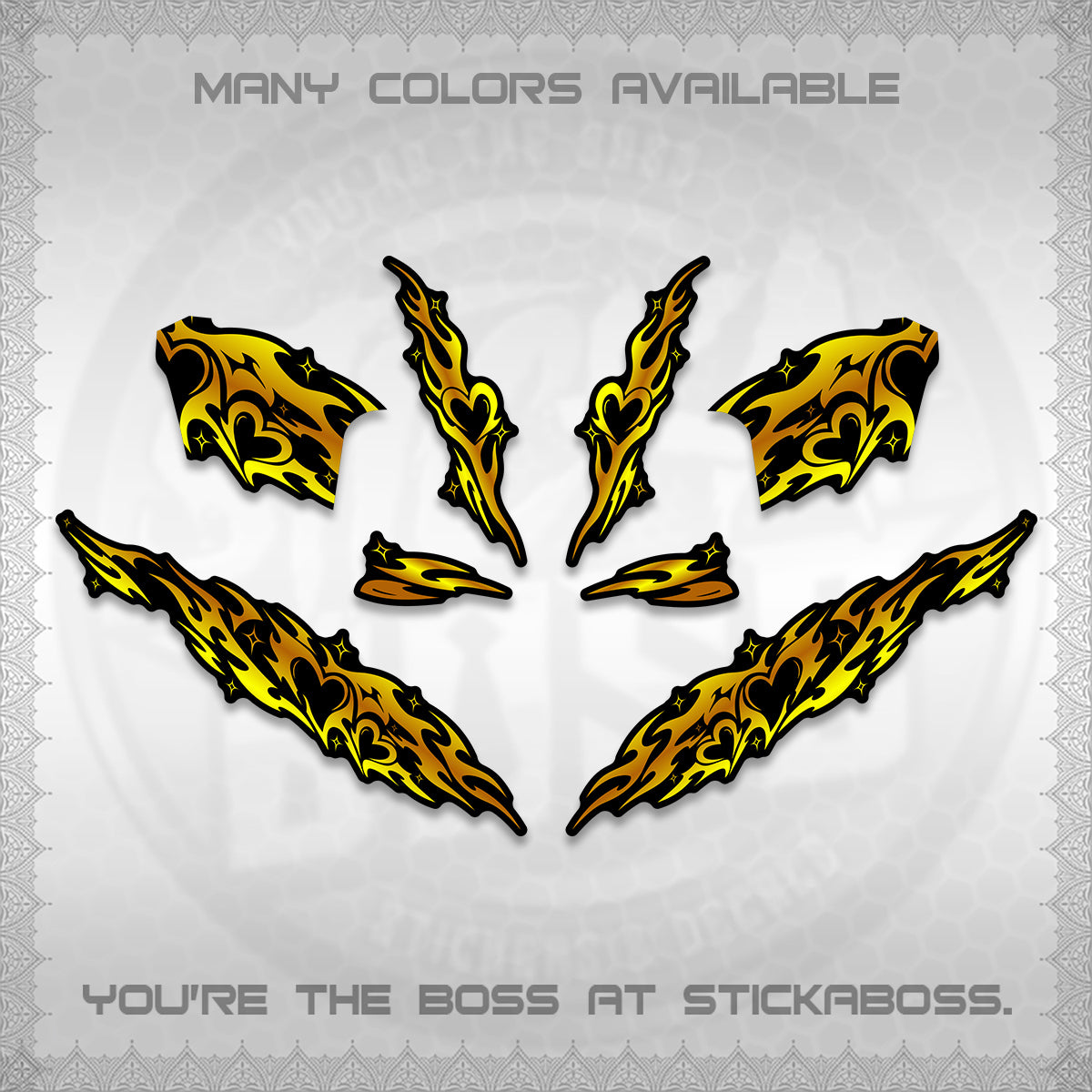 CLICK 125 V2 DECALS (2026 STRIPING HEART DESIGN) STICKER KITS BY STICKABOSS