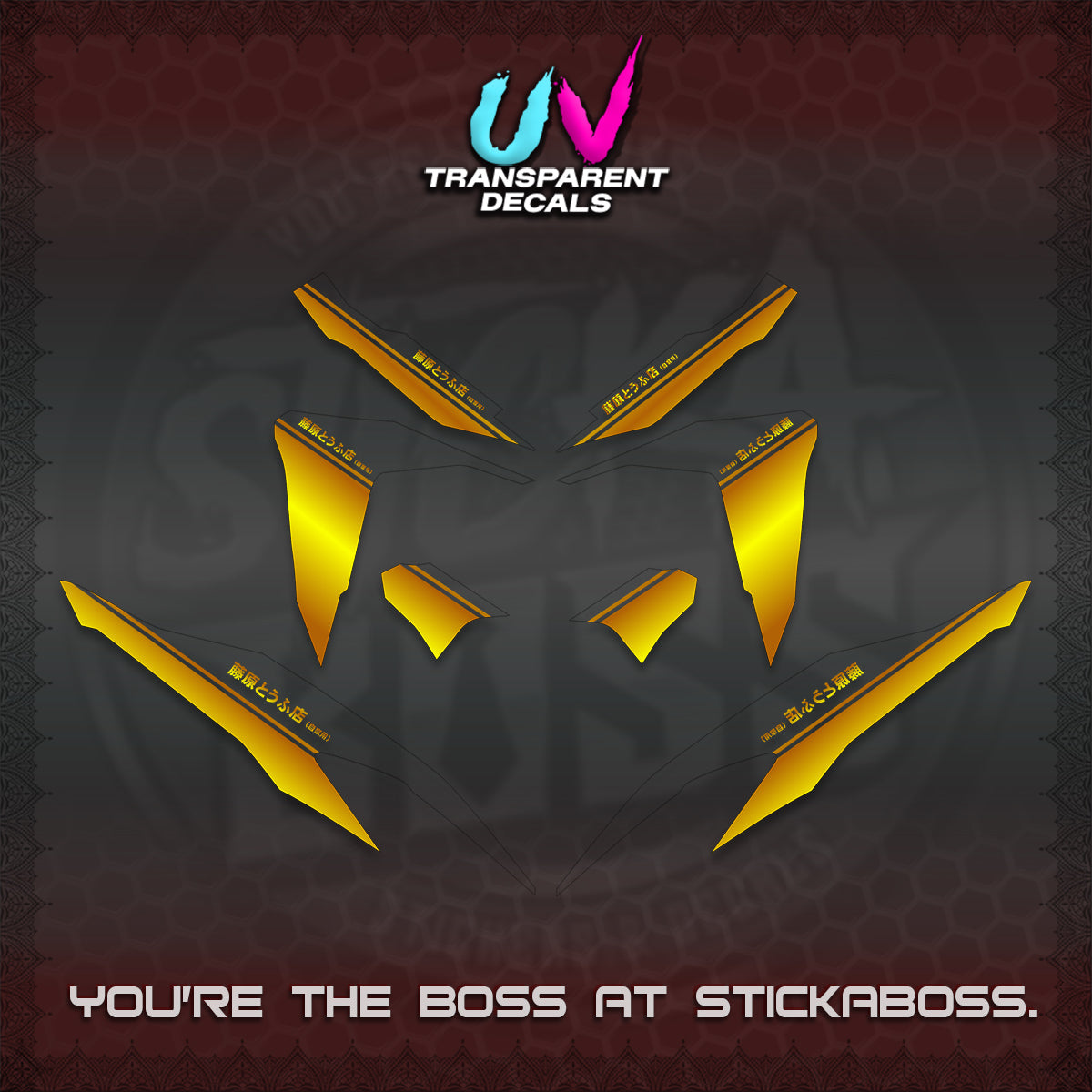 CLICK V2 UV TRANSPARENT DECALS (TRUENO STYLE DESIGN) STICKER KITS BY STICKABOSS