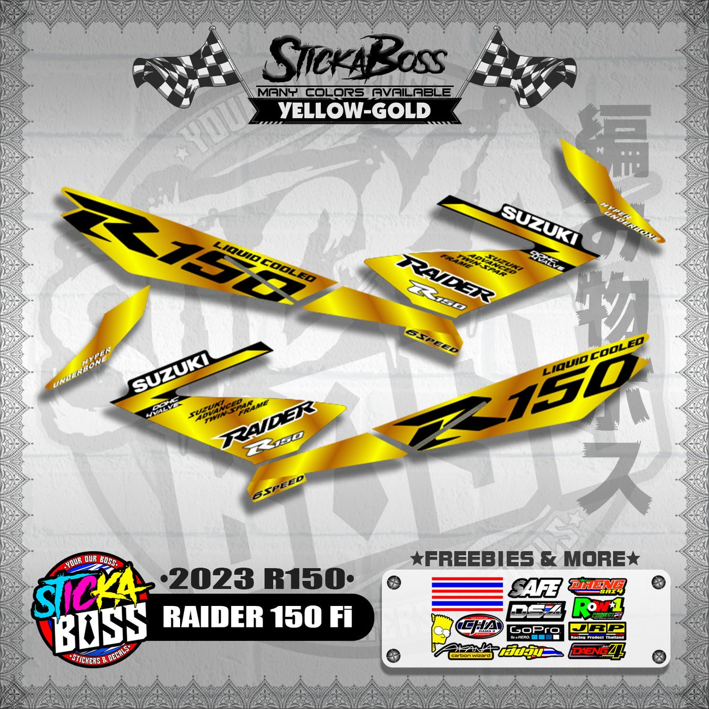 RAIDER 150 Fi DECALS ( 2023 R150 )【WITH FREEBIES】