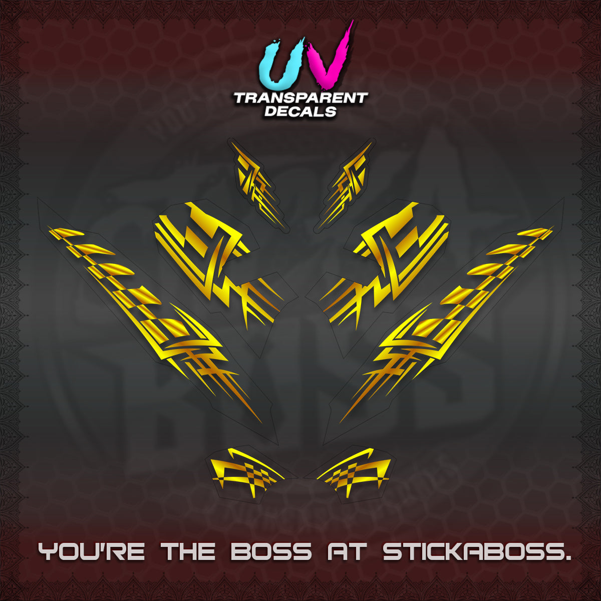 CLICK 125 V3 VARIO INDO-MALAY UV TRANSPARENT DECALS (2026 TRIBAL LINES DESIGN) STICKER DECALS By STICKABOSS