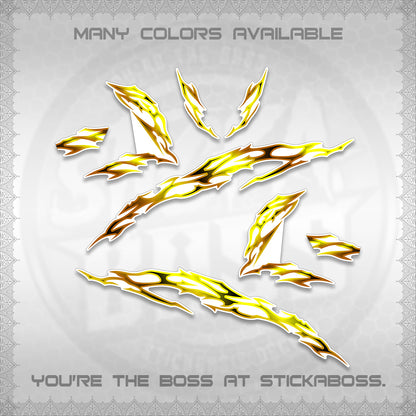 CLICK 125 V3 FOR WHITE DECALS (2026 TRIBAL LIGHTNING DESIGN) STICKER KITS BY STICKABOSS