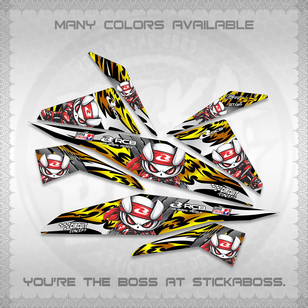 BEAT FI V1 DECALS (2026 NEW RCB 2.0 DESIGN) STICKER KITS BY STICKABOSS