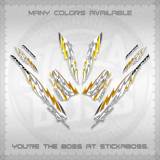 AEROX V2 INDO FOR WHITE DECALS (2026 STAR 0001 MOTIF) STICKER KITS By STICKABOSS