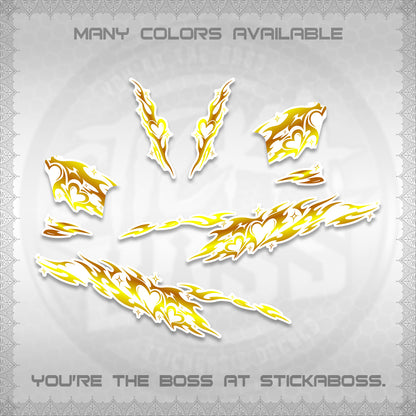 CLICK 125 V2 FOR WHITE DECALS (2026 TRIBAL HEART DESIGN) STICKER KITS BY STICKABOSS