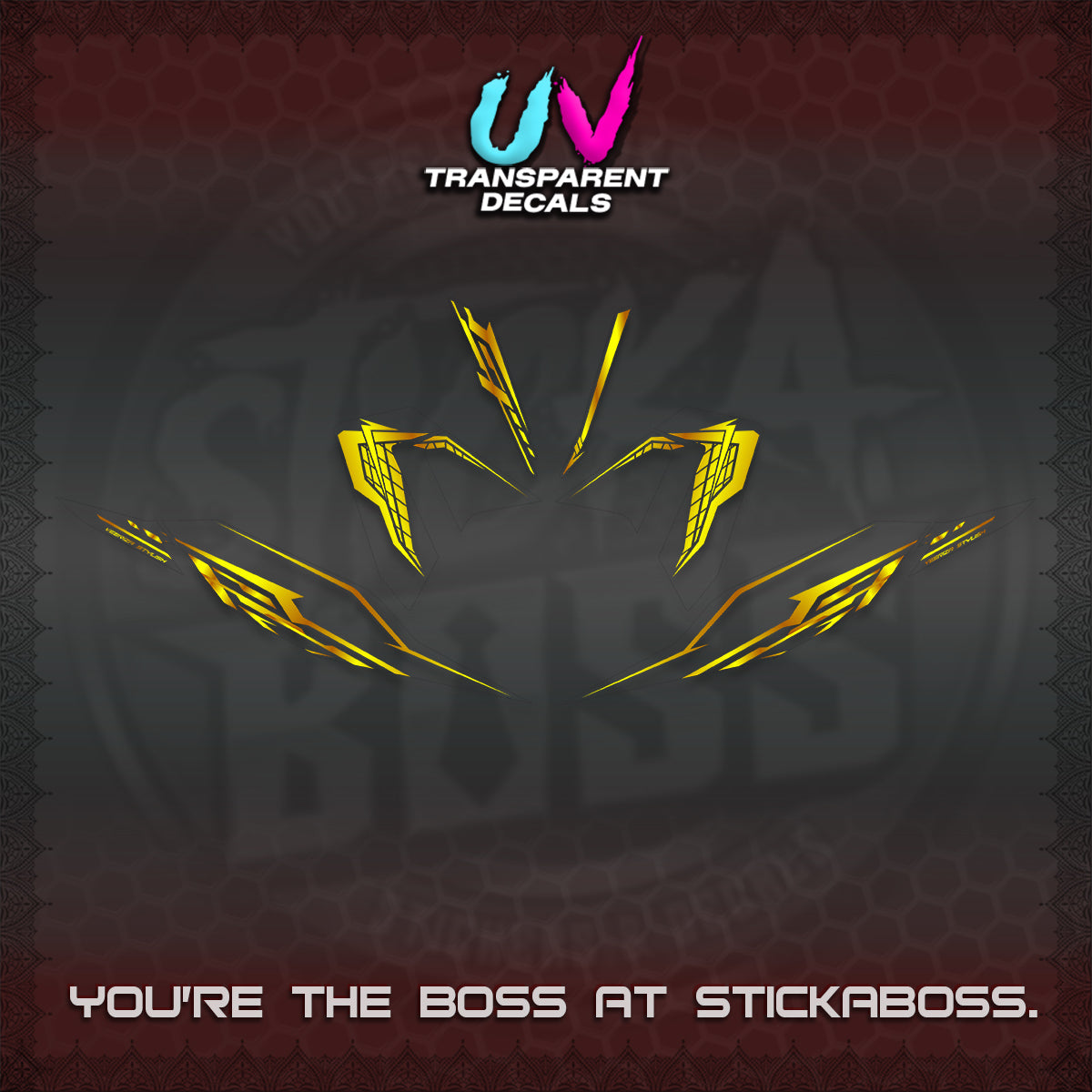 CLICK 125 V4 UV TRANSPARENT DECALS (2026 VEERIZA STYLISH DESIGN) STICKER DECALS By STICKABOSS